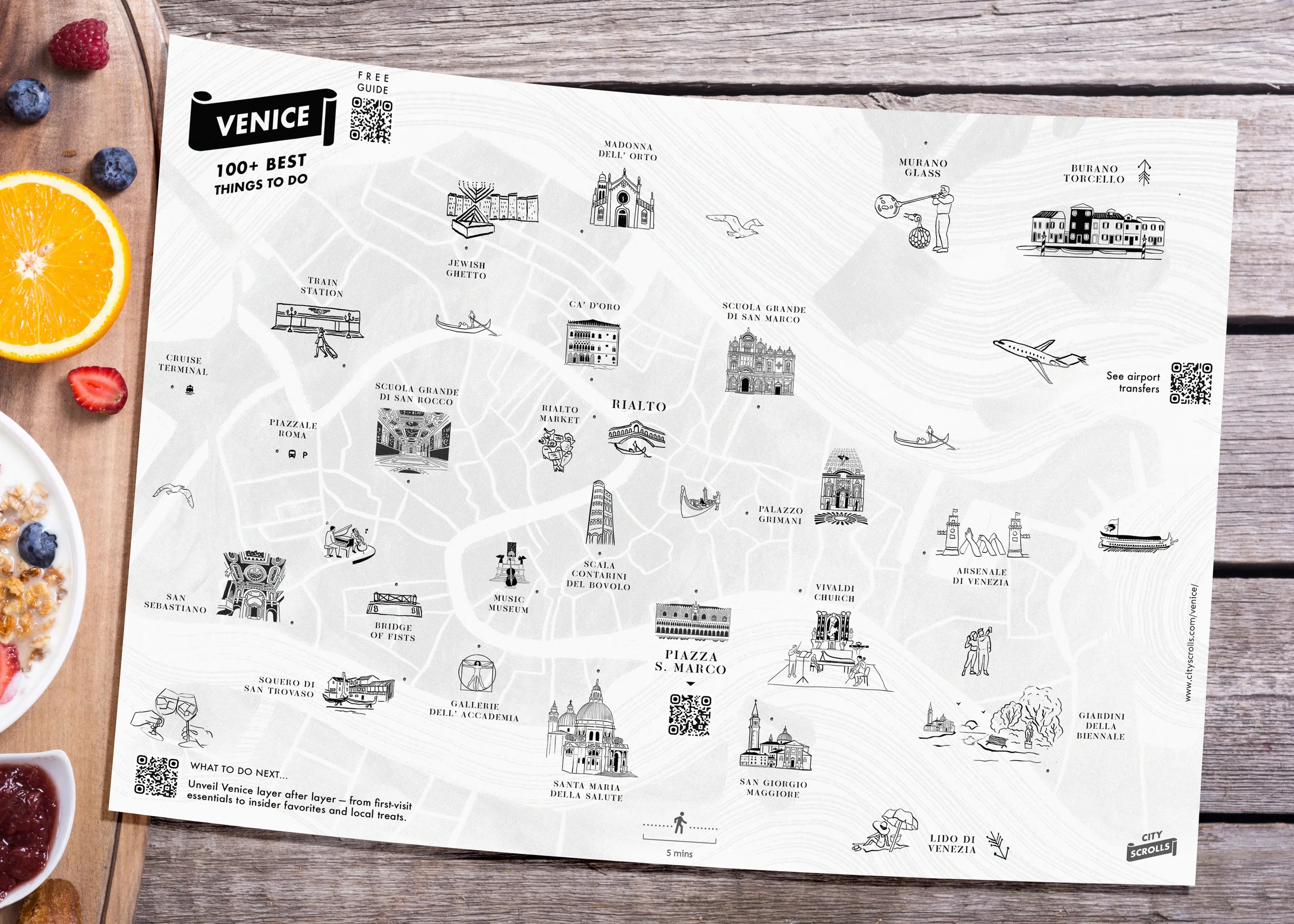 Preview of Mapped Venice printed on A3 paper