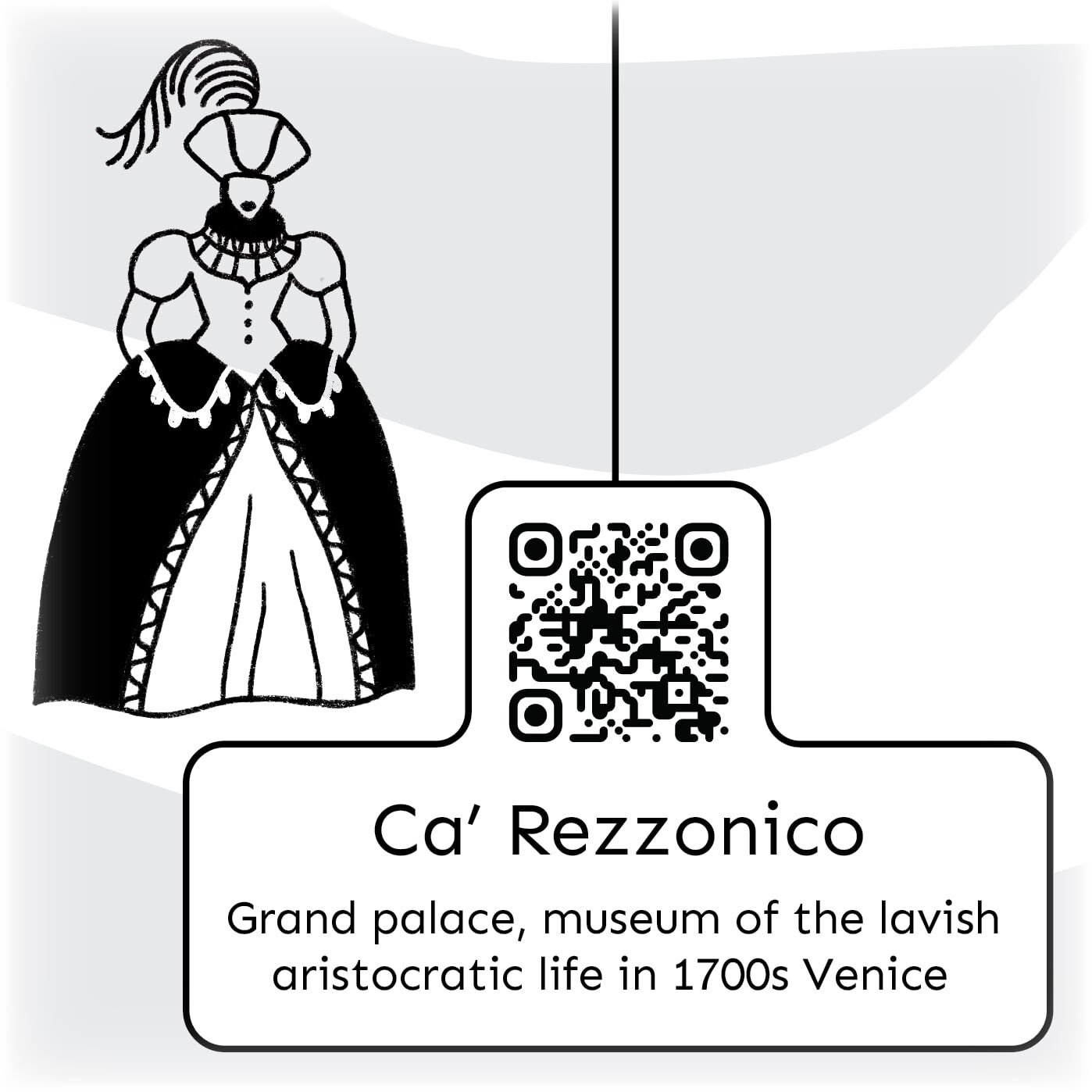 Snapshot from a black and white poster with Ca' Rezzonico