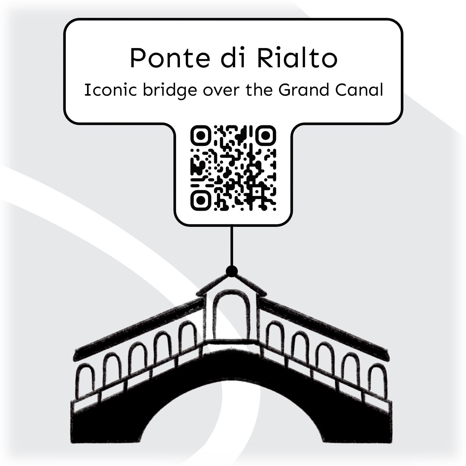 Snapshot from a black and white poster with Rialto Bridge