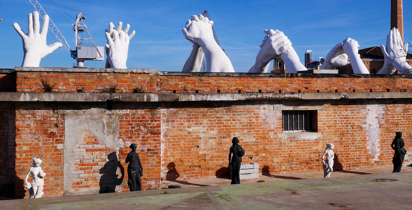 Arsenale : The hands symbolise: Friendship, Faith, Help, Love, Hope and Wisdom