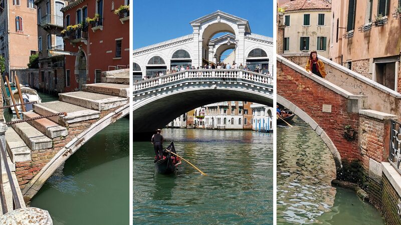 Remarkable Bridges : Collage with three bridges in Venice