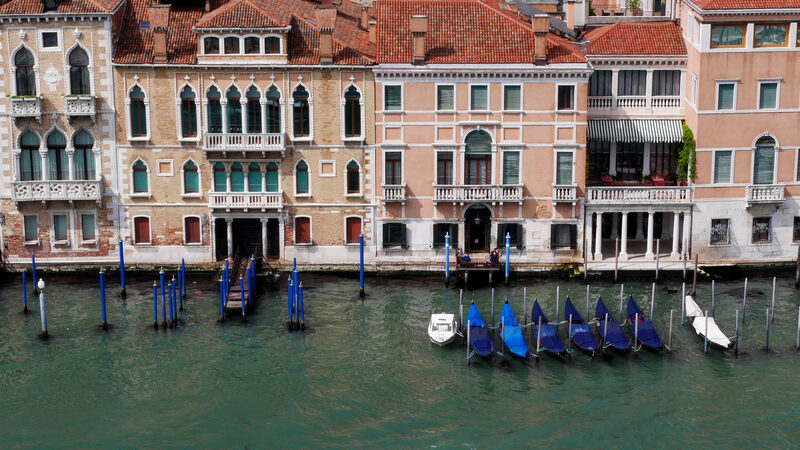 Remarkable Bridges : The waterfront palaces along the Grand Canal, vis-a-vis from the Santa Maria della Salute