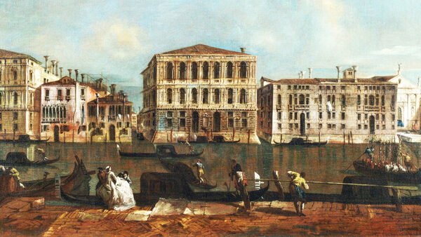 Ca' Pesaro : This old painting depicts the palace shortly after its completion in the early 1700s