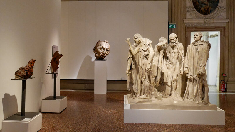 Ca' Pesaro : In the first room, three modern sculptors — Rodin, Medardo, and Wildt — engage in a captivating dialogue through their works