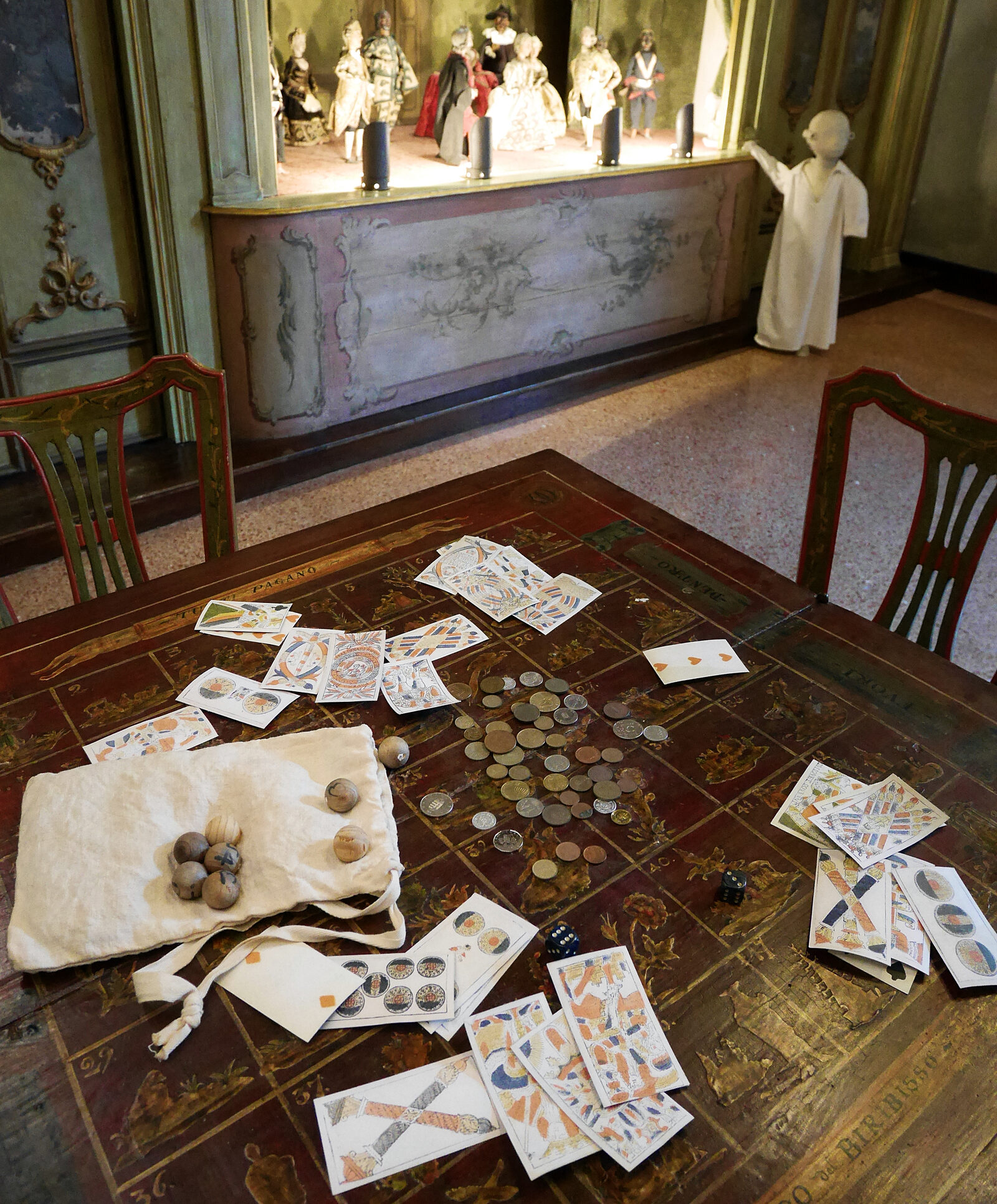 Carlo Goldoni's House : The 'biribissi', precursor to roulette, was a popular gambling game among Venetians, relying heavily on luck with minimal influence from players' skill
