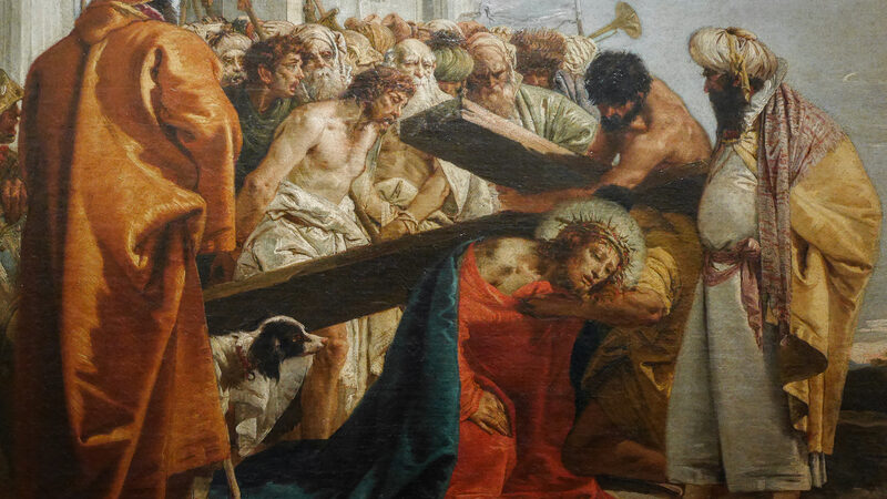 Chiesa di San Paolo : Detail in one of the Stations: Christ falls the first time