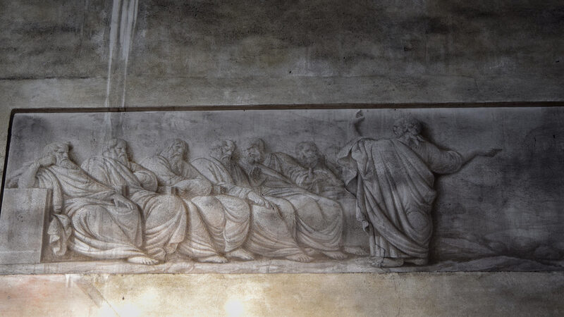 Chiesa di San Paolo : One of the many frescoes adorning the upper lateral sides of the nave