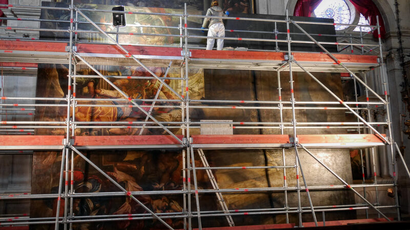 Chiesa di San Rocco : Observing the restoration process for the works in the church can be quite captivating