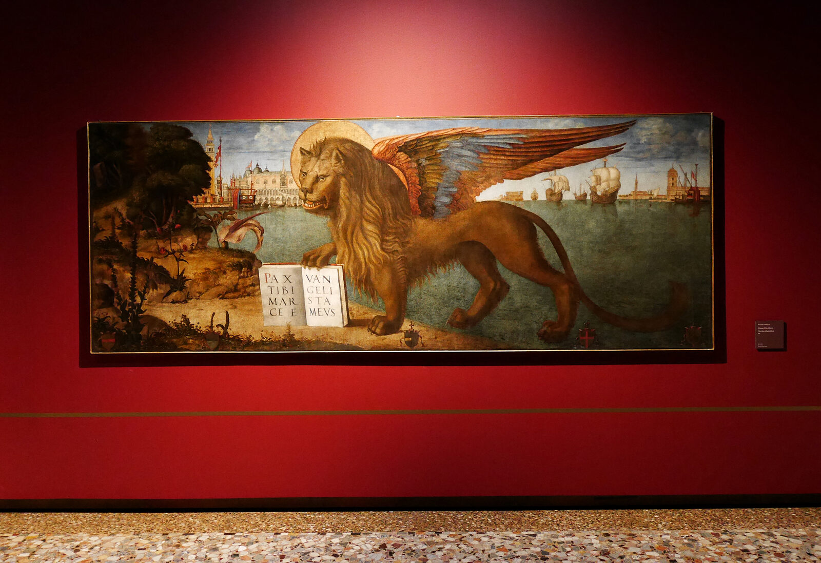 Doge's Palace : Vittore Carpaccio’s 'Lion of Saint Mark', with its protective wingspan extending above the galleys that represent the formidable mercantile prowess of Venice