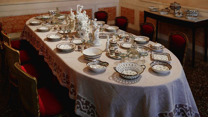 Fondazione Querini Stampalia : The table is set in the dining room with precious Sèvres porcelain service purchased from France in 1795