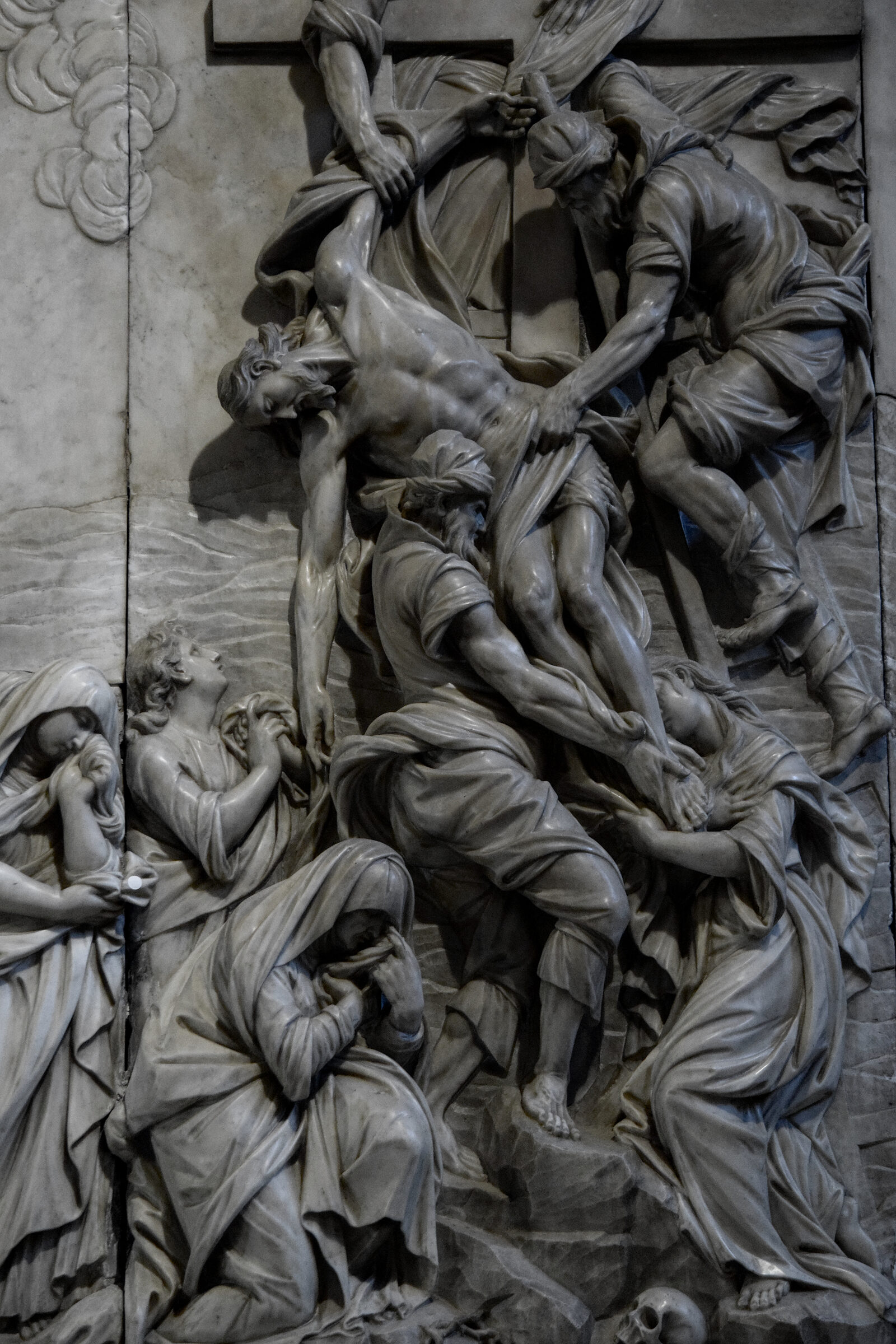 Frari Basilica : The stunning marble sculpture of the 'Deposition of Christ' (Francesco Cabianca, 1711)
