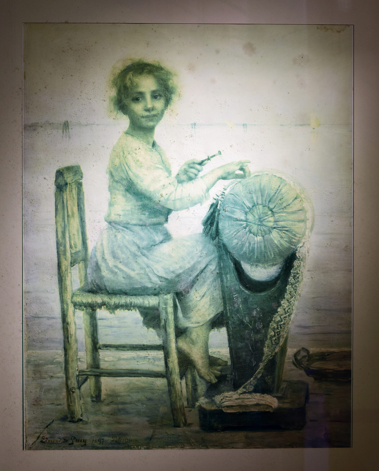 Lace Museum : This 1897 illustration, 'The Little Lacemaker', shows how the craft was passed down from mothers to daughters from an early age