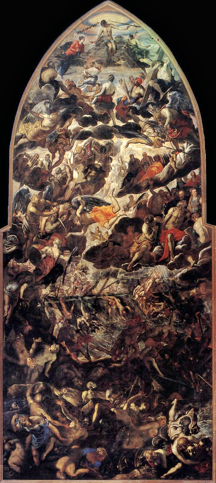 Madonna dell'Orto : 'The Last Judgment' depicts a tumultuous cosmic event of immense proportions, skilfully crafted to give the impression that it is cascading towards the viewer