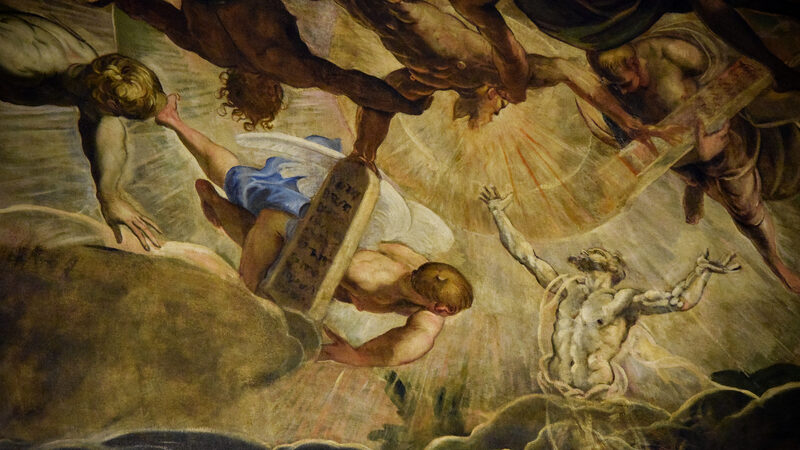 Madonna dell'Orto : Moses, illuminated by divine light, receives the tablets of the law