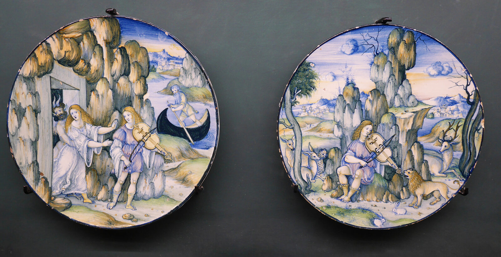 Museo Correr : Examples of Renaissance Majolica: a type of tin-glazed earthenware produced during the 15th century