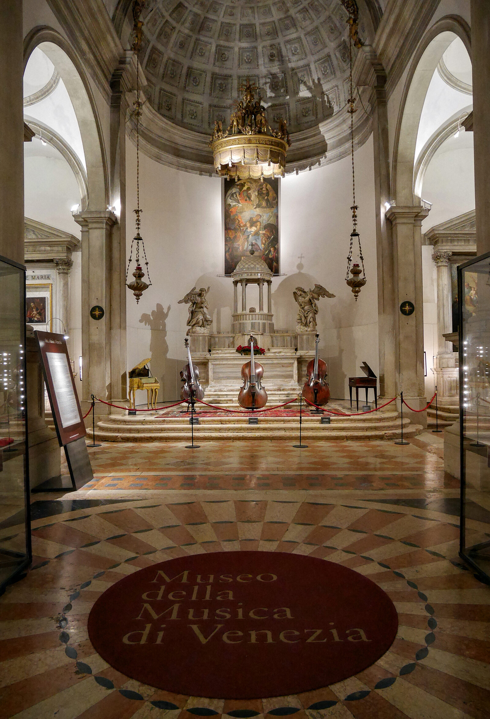 Museo della Musica : The view that welcomes visitors upon entering the converted church of San Maurizio