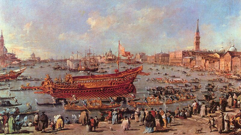 Naval History Museum : In this painting from the late 1700s, the Bucintoro can be seen gliding through the lagoon