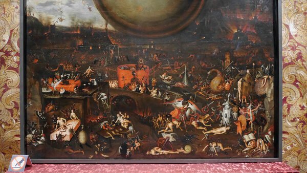 Palazzo Ducale : Not only works by Italian painters are displayed at the palace; 'Vision of the Apocalypse' is painted by one of the Antwerp-based followers of Hieronymus Bosch