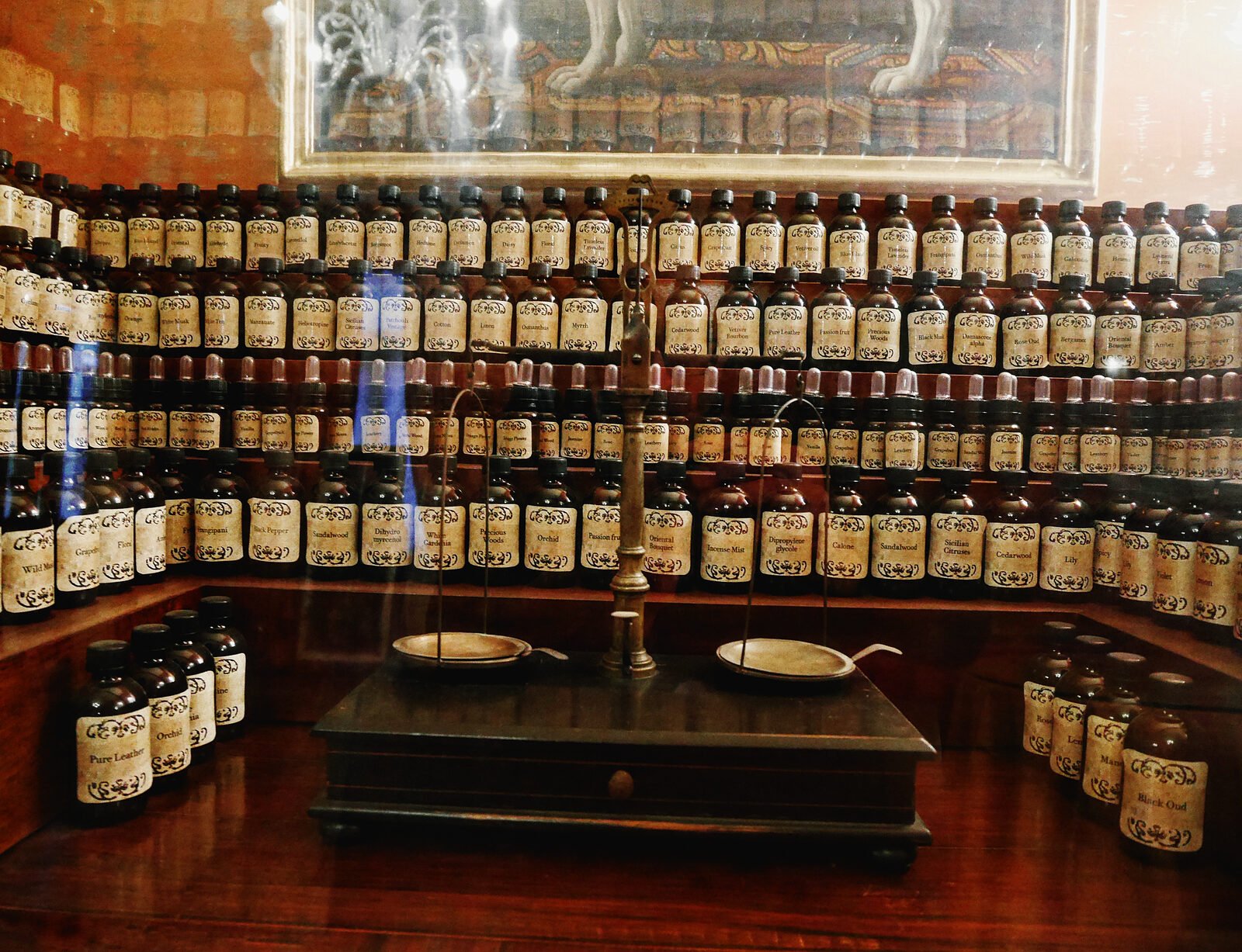 Palazzo Mocenigo : A segment of the perfume phial collection, comprising hundreds of distinct fragrances