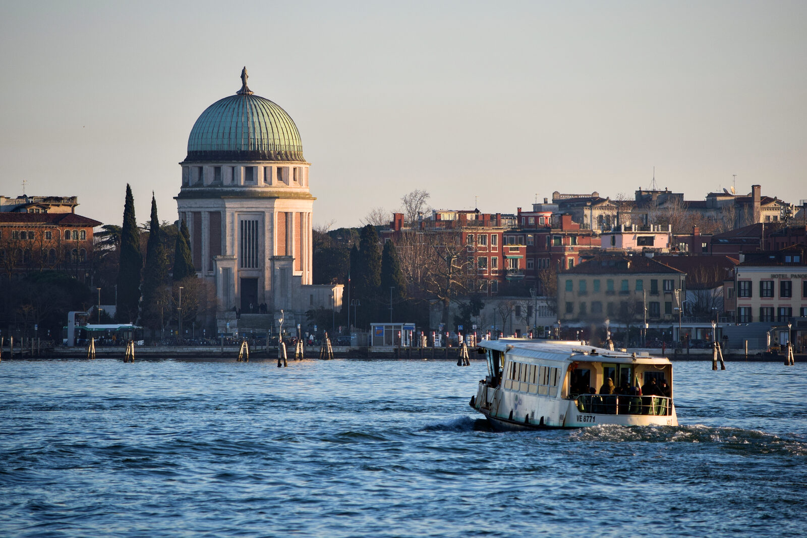 Parco delle Rimembranze : In the opposite direction lies the island of Lido, with the iconic Votive Temple of Peace in view — and beyond it, the shimmering Adriatic Sea