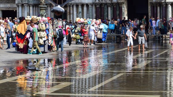 Piazza San Marco : The square is so close to sea level that it quickly floods during 'acqua alta' (high water from storm surges or heavy rain)