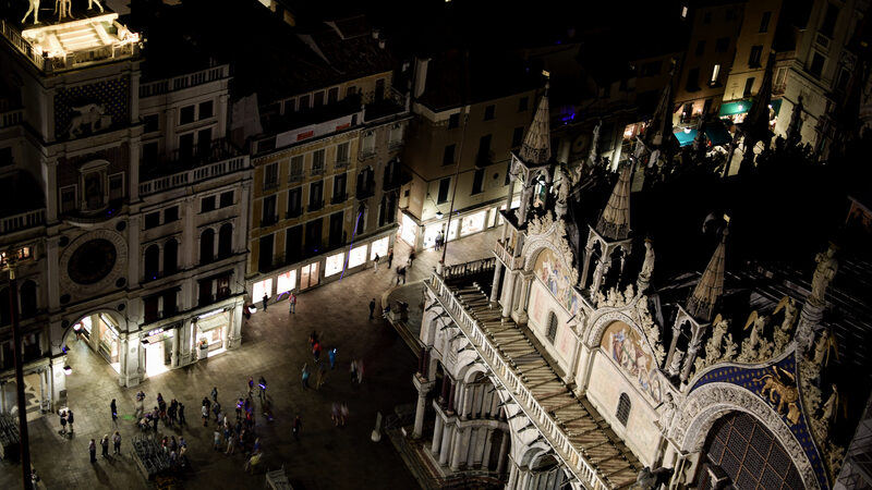 Piazza San Marco : Goes without saying that Campanile di San Marco is a great vantage point over the square, even after dark