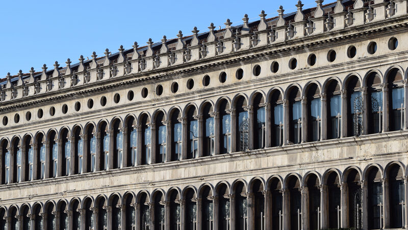 Piazza San Marco : The northern end features the classical facade of Venice's longest building, the Procuratie Vecchie