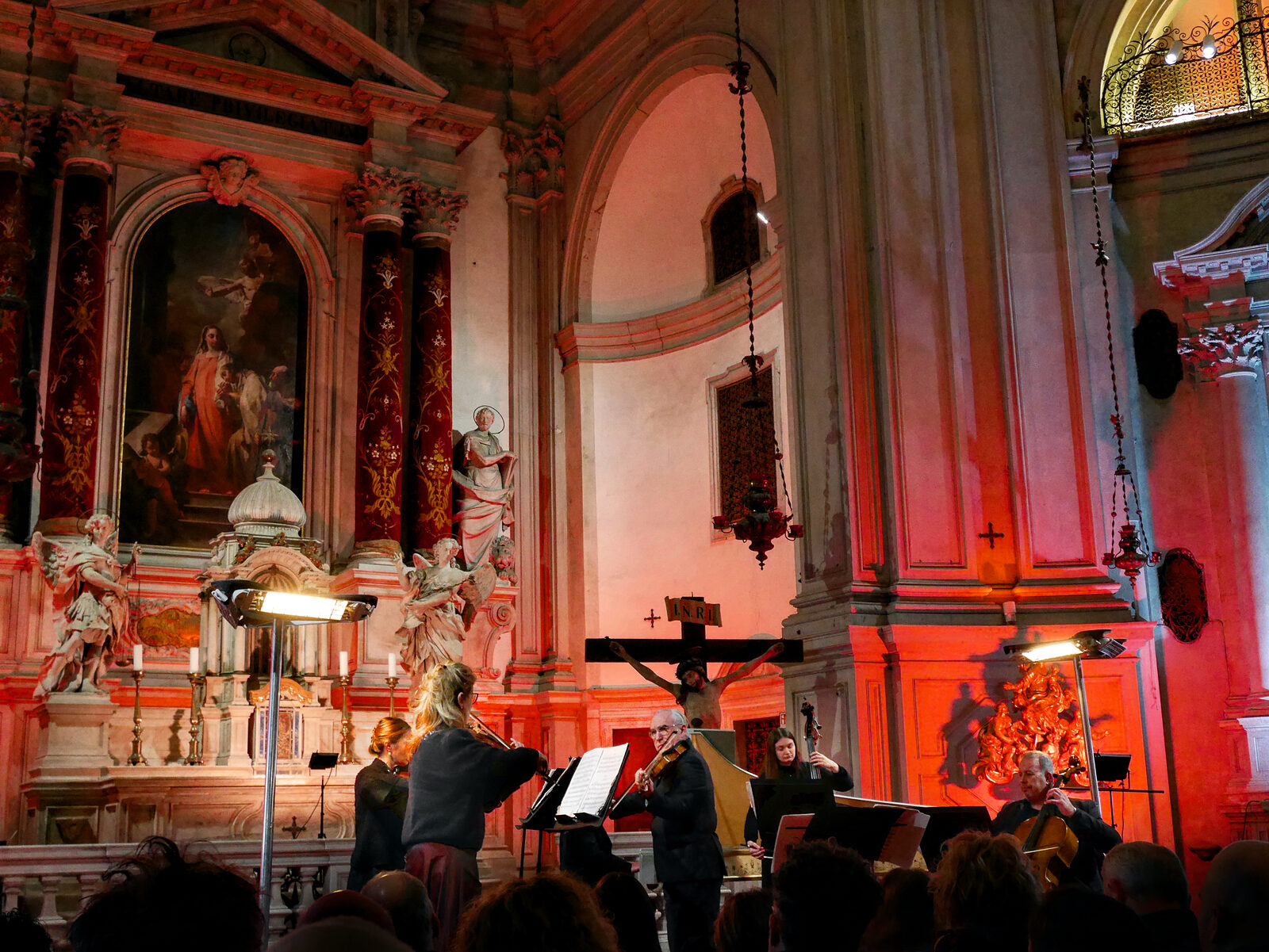 Riva degli Schiavoni :  Chiesa della Pieta (Vivaldi Church) hosts uplifting renditions of 'The Four Seasons' every evening, filling the space with colors that change depending on the season