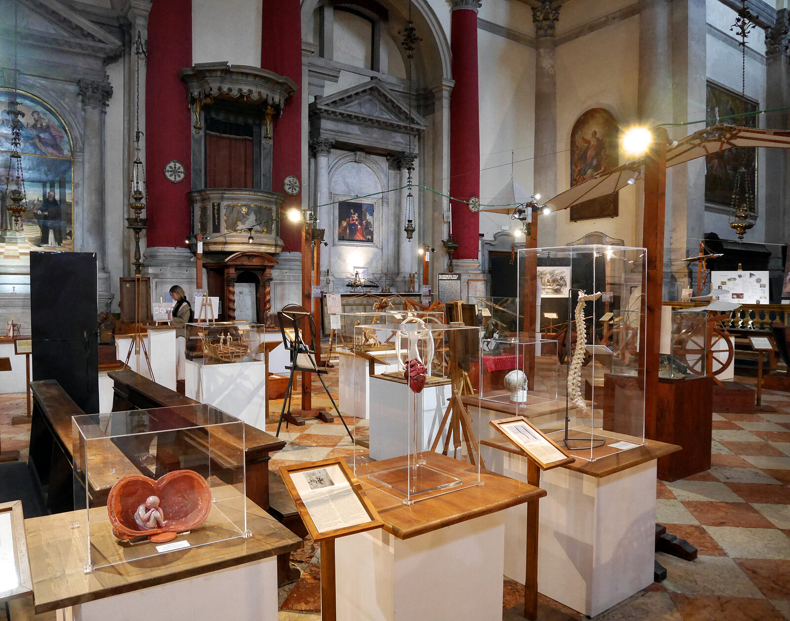 San Barnaba : Once inside, you’ll find that although it’s a single open space, it’s clearly divided into sections — this one focuses on Leonardo’s studies of the human body