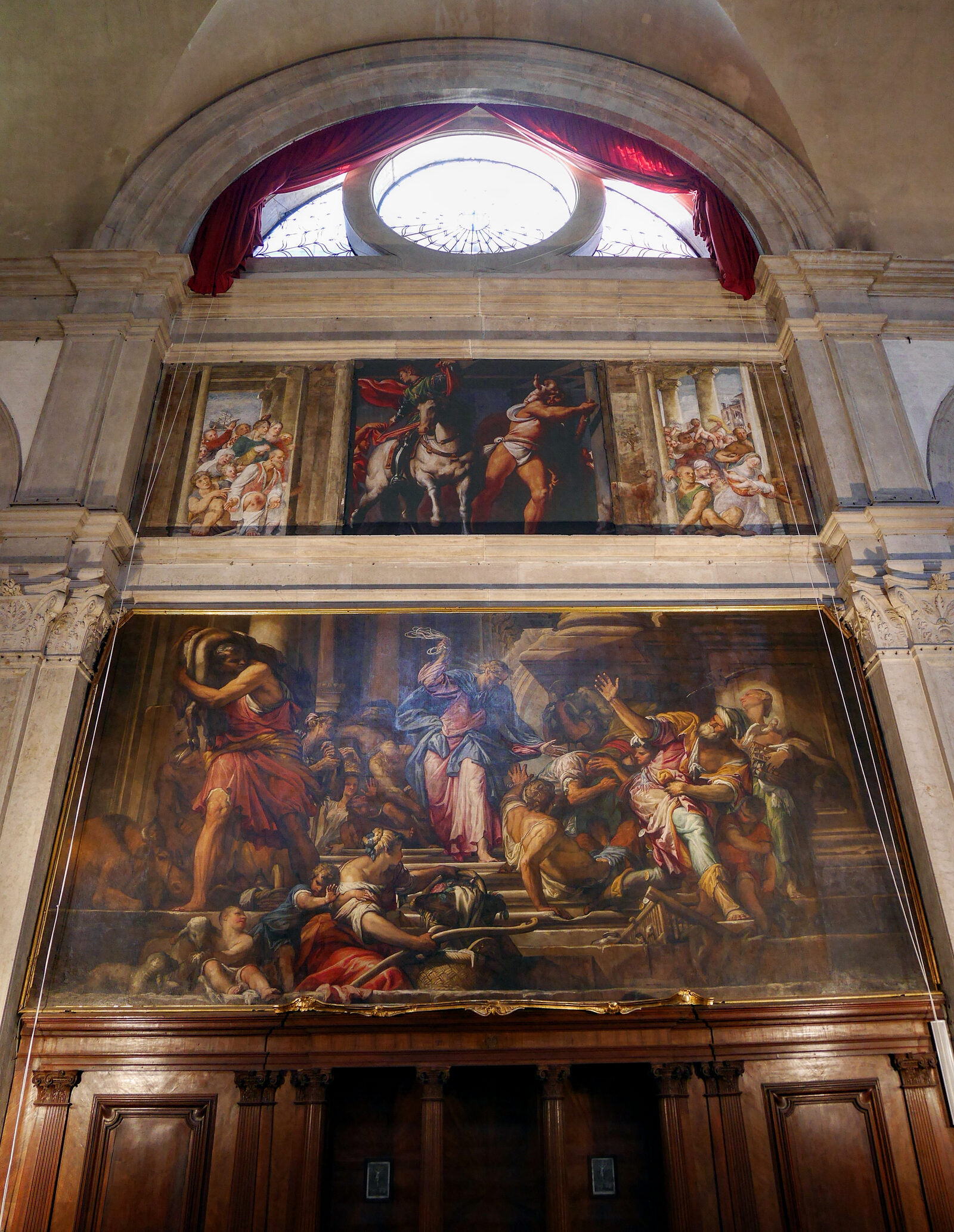 San Rocco : A depiction of a temperamental Christ by Giovanni Antonio Fumiani: 'Christ expels the merchants from the temple'
