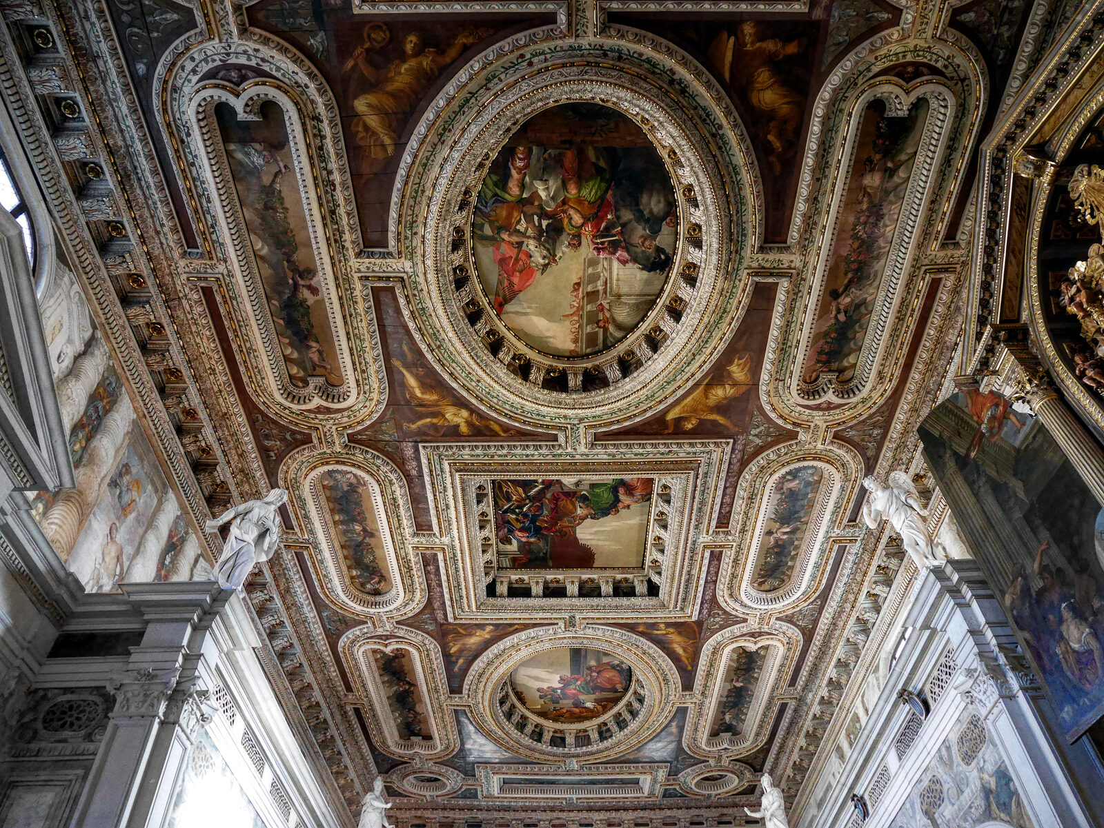 San Sebastiano : This segmented ceiling vividly portrays scenes from the life of the Old Testament heroine Esther
