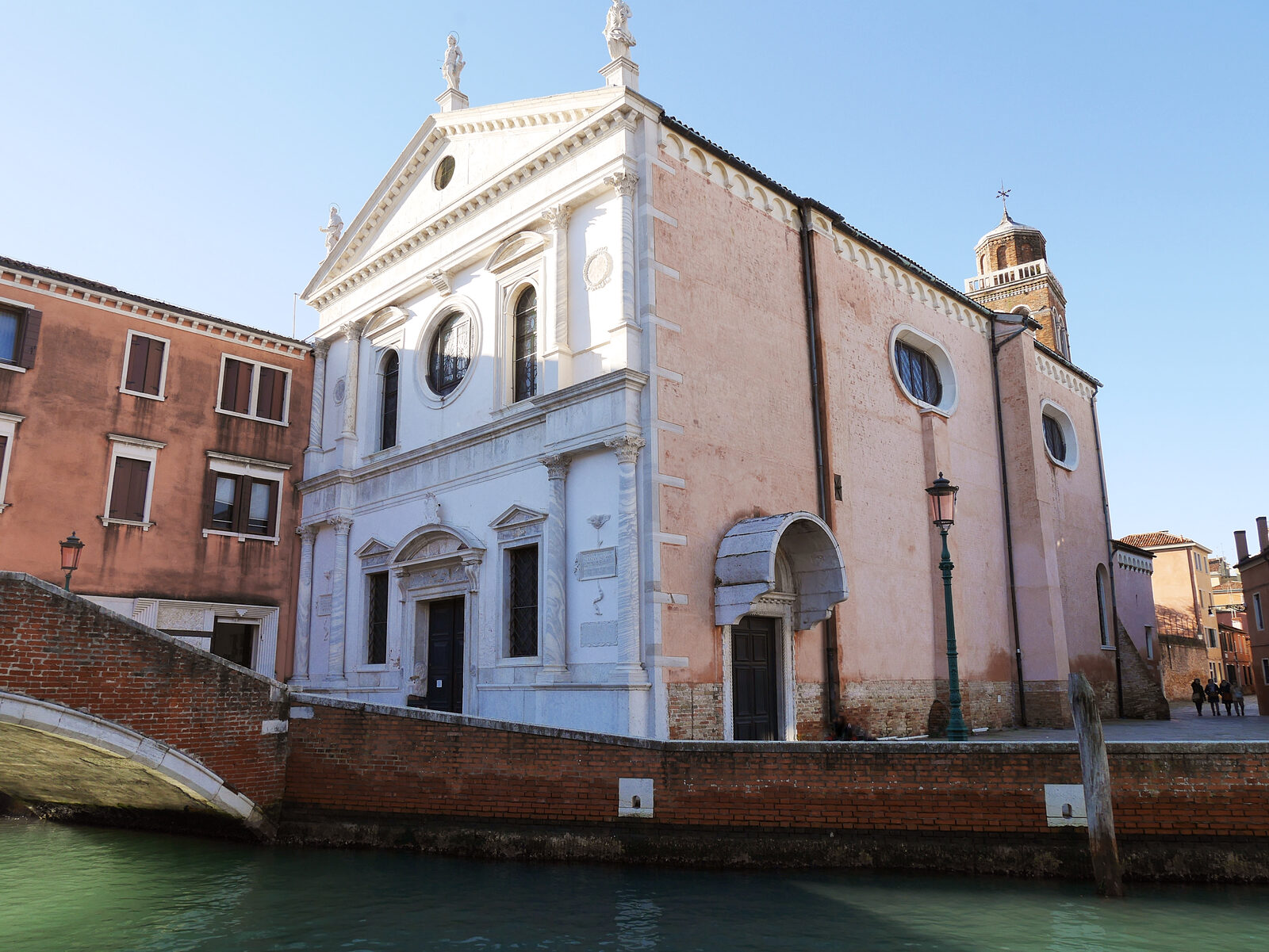 San Sebastiano : The church's facade was originally located on the right side, before being repositioned to its current orientation facing the canal
