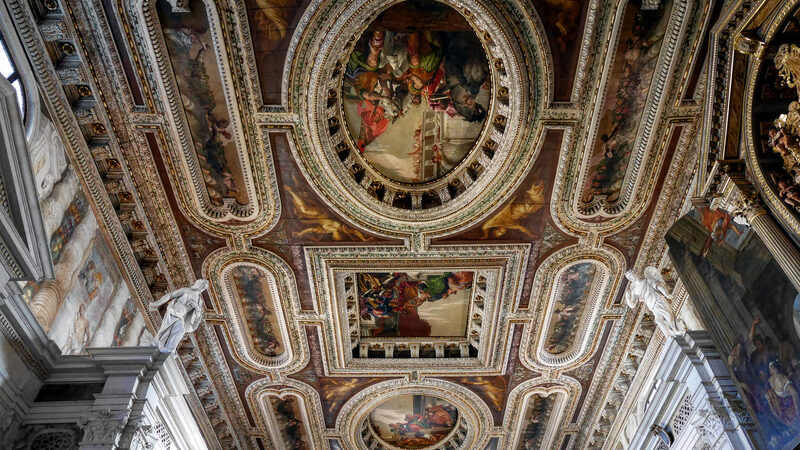 San Sebastiano : The nave ceiling depicts scenes from the Life of Esther