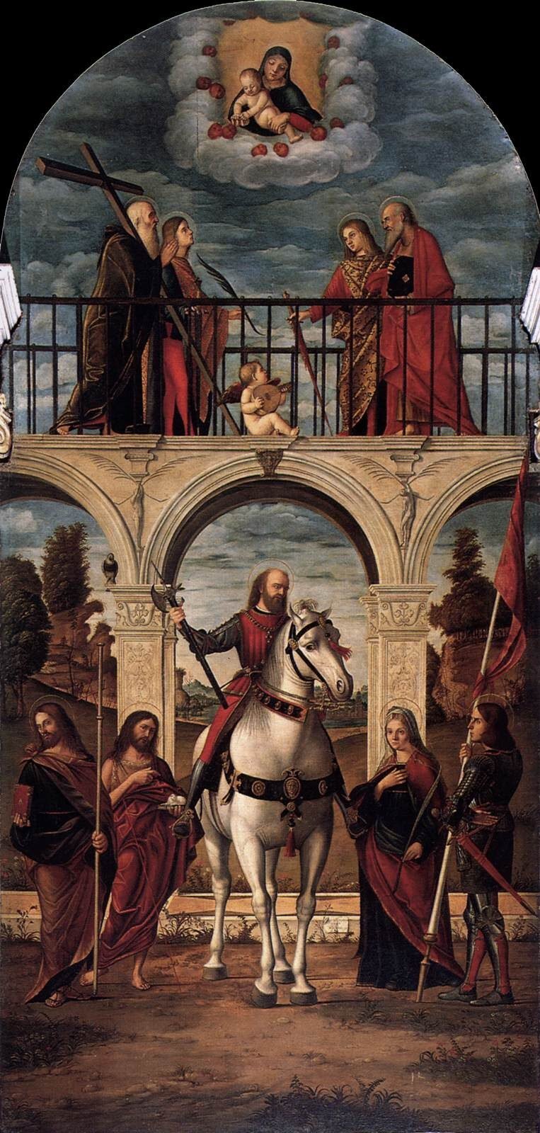 San Vidal : San Vidal, mounted on his horse, is depicted in the main altarpiece by Vittore Carpaccio