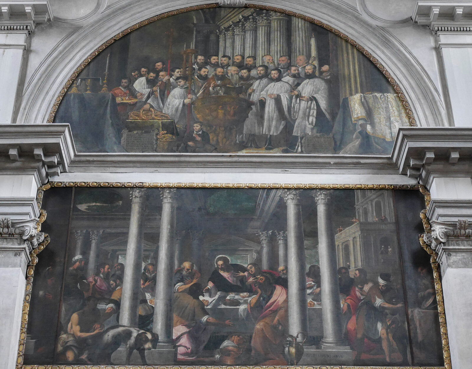 Santa Maria del Giglio : One of those paintings on the counter facade is Giulio del Moro's rendition of the 'Last Supper'