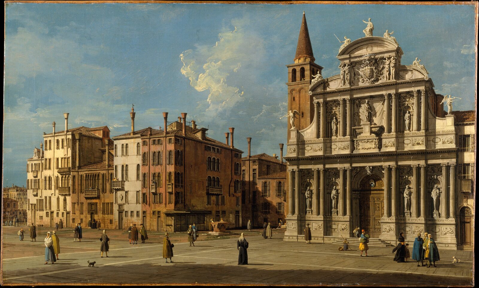 Santa Maria del Giglio : This 18th-century painting depicts the church just before its brick belfry was demolished due to safety concerns for neighbouring buildings