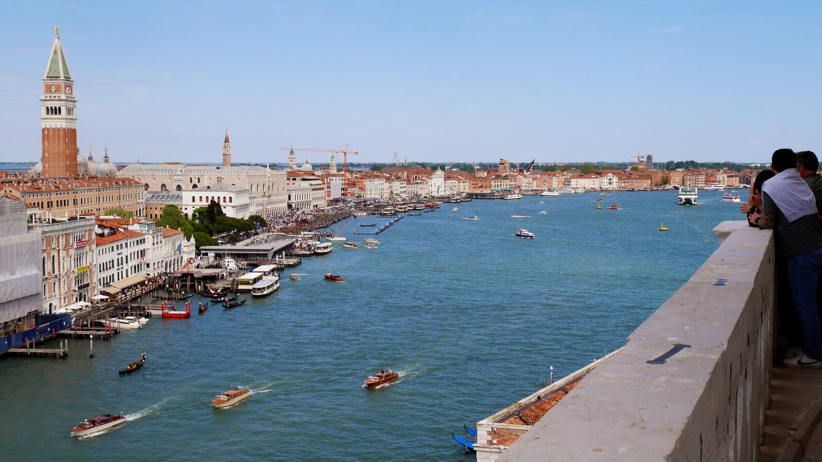 Santa Maria della Salute : To the east, the San Marco Basin is alive with its usual bustling boat traffic