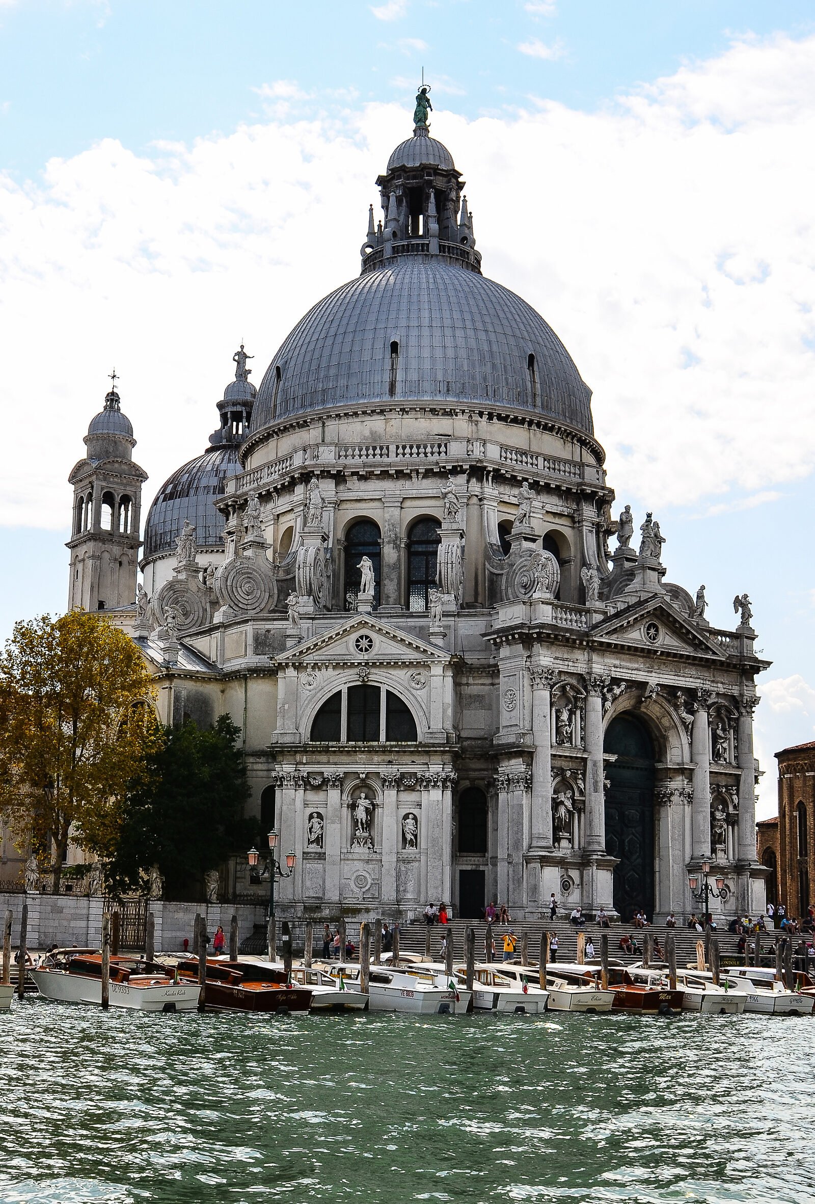 Santa Maria della Salute : The exterior is embellished with no less than 125 statues, which starkly contrasts with the solemn ambiance inside