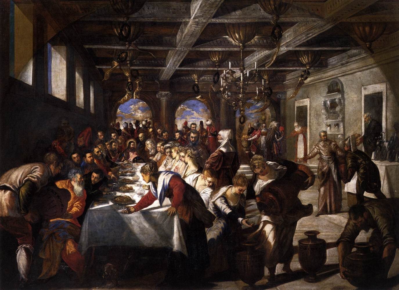 Santa Maria della Salute : Tintoretto’s masterpiece 'Wedding Feast at Cana' (1561) is displayed in the sacristy