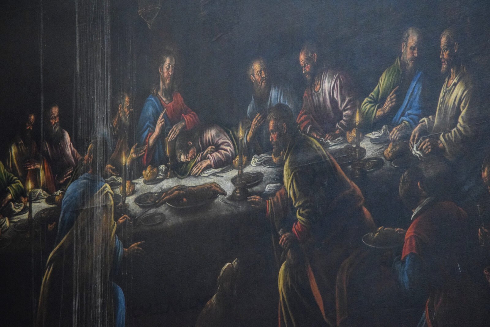 Santa Maria Formosa : Detail of Leandro Bassano's rendition of the 'Last Supper'