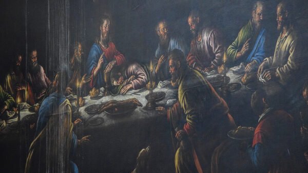 Santa Maria Formosa : Detail of Leandro Bassano's rendition of the 'Last Supper'