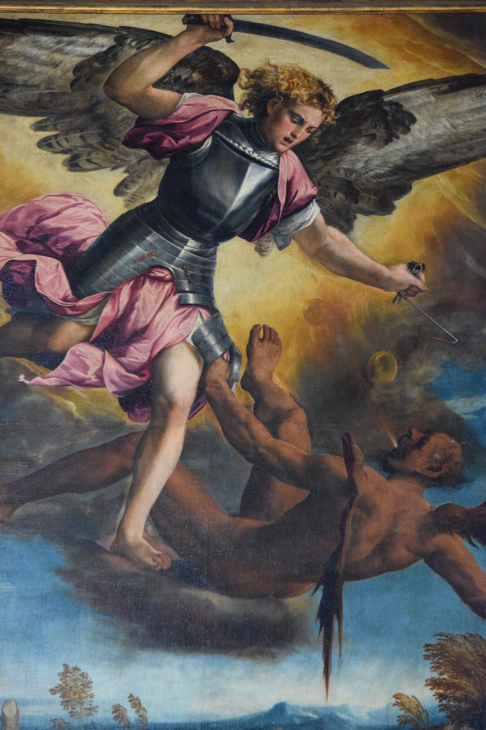 Santi Giovanni e Paolo : St Michael Vanquishing the Devil by Bonifacio de' Pitta