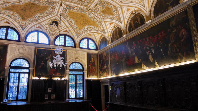 Santi Giovanni e Paolo : Pope Honorius III confirms the Order of Preachers - as it can be seen in the sacristy