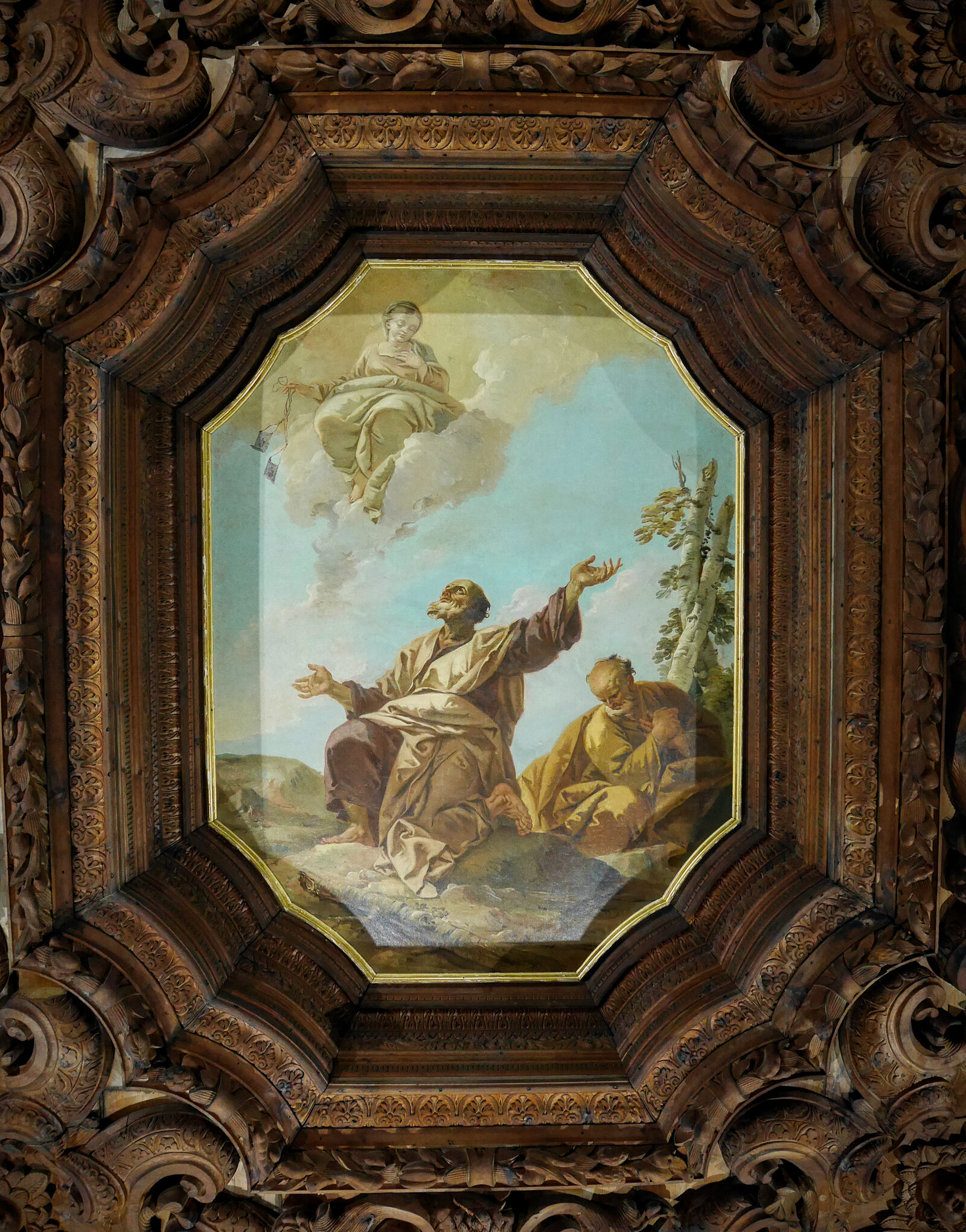 Scuola dei Carmini : 'The Virgin appears to prophet Elijah atop Mount Carmel' by Giustino Menescardi (1749)