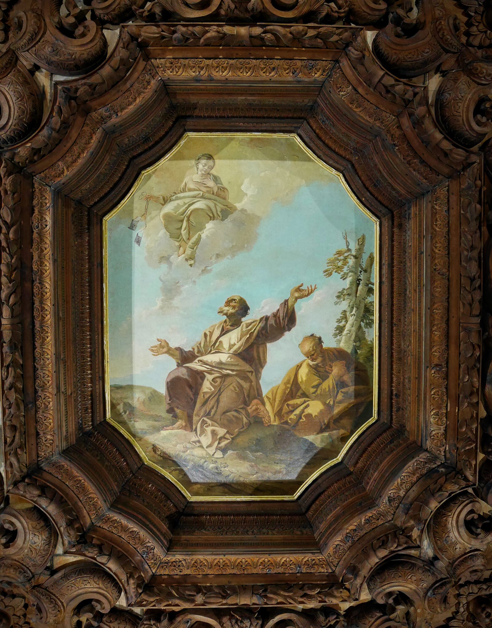 Scuola Grande Carmini : 'The Virgin appears to prophet Elijah atop Mount Carmel' by Giustino Menescardi (1749)