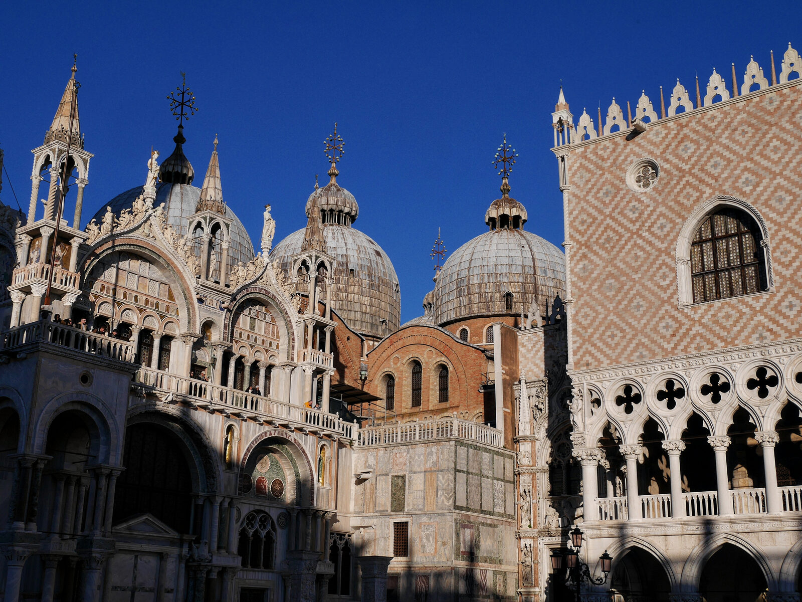 St. Mark's Basilica : The original brick structure is still visible at the junction with Doge's Palace