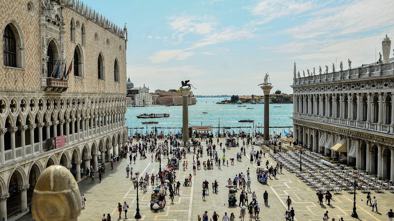 St. Mark's Basilica : Half of the stunning view from the terrace, looking out over the lagoon