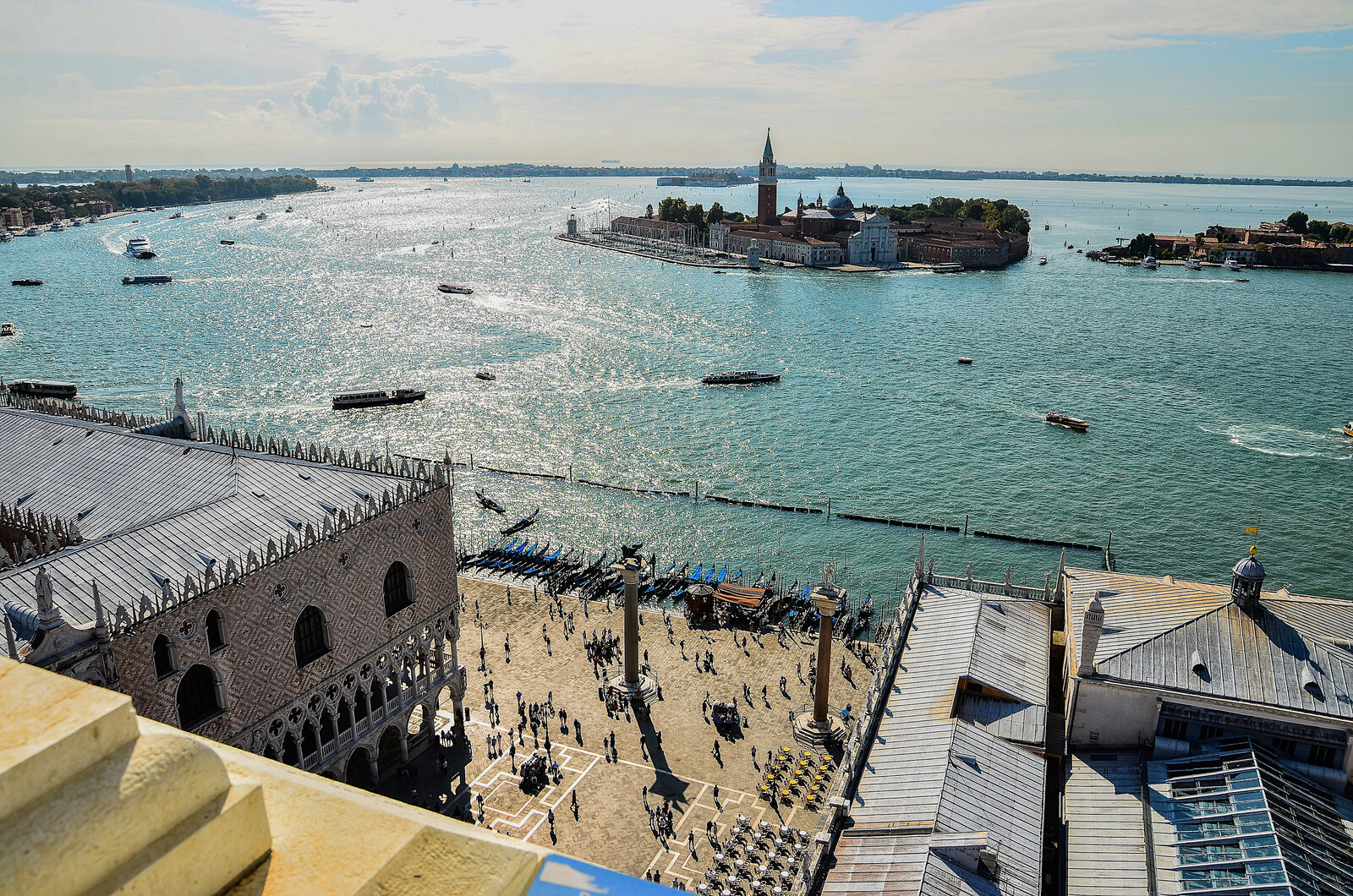 San Marco Campanile : Being the tallest structure in Venice, it's natural that the views over the lagoon from the top are breathtaking