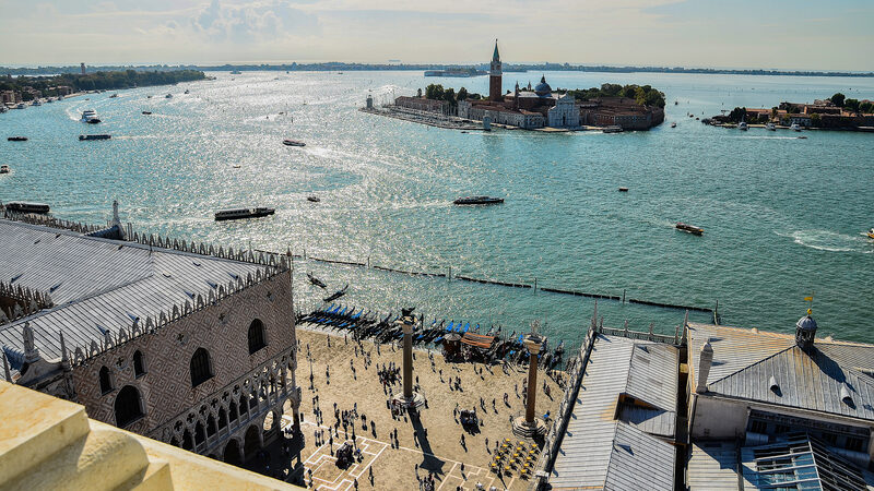 San Marco Campanile : Being the tallest structure in Venice, it's natural that the views over the lagoon from the top are breathtaking