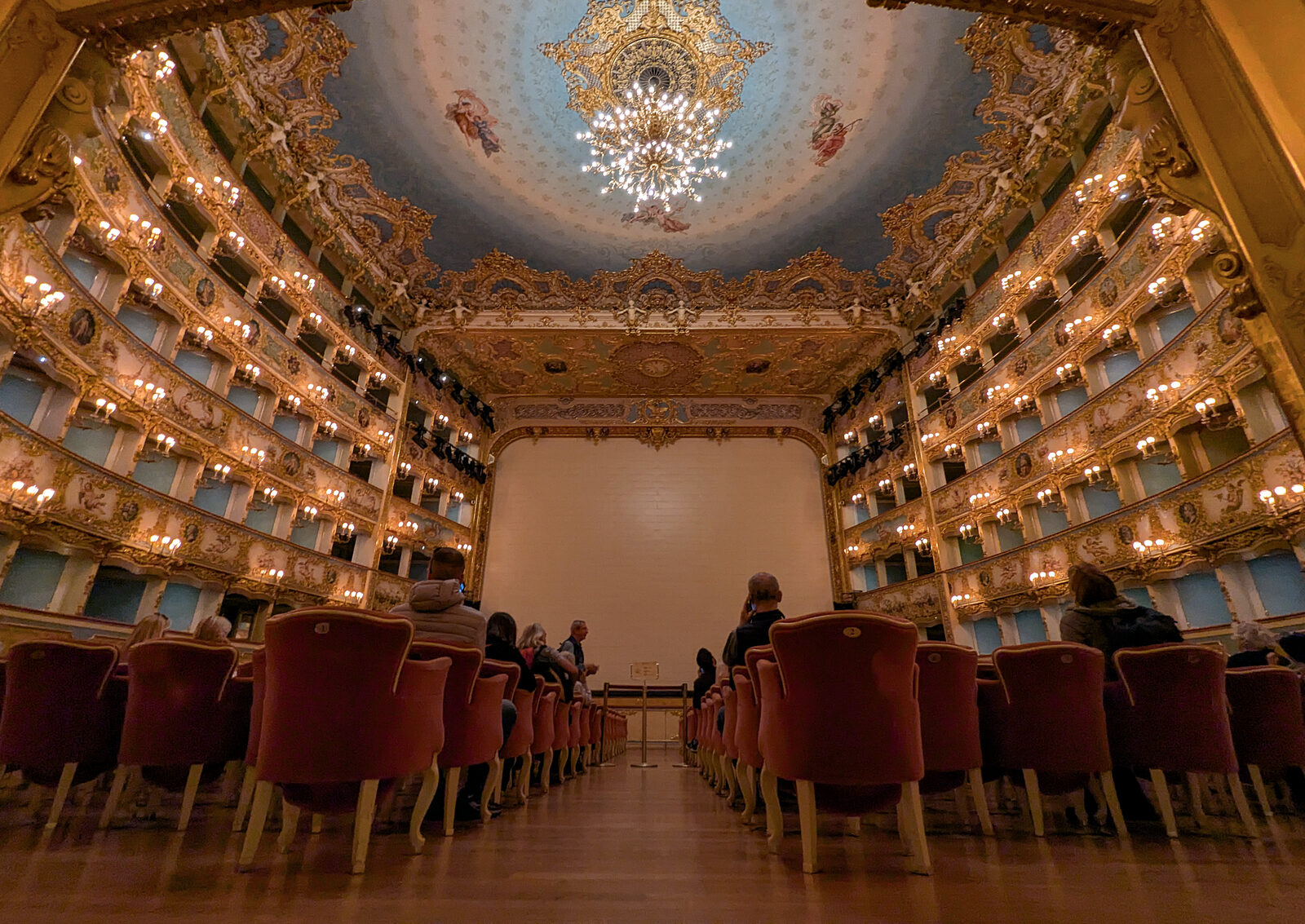 Teatro La Fenice : The view as you enter the main house, directly beneath the royal box